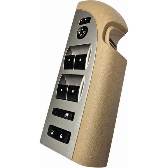 2007-2009 Chevrolet Silverado & GMC Sierra Window Switch Master Switch & Tan Bezel Full Assembly (2007, 2008, 2009, 07, 08, 09, 1500, 2500, 3500, Crew, Extended Cab, Chevy)
