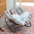 thumbnail image 1 of SWITTE Outdoor Rocking Chair, Indoor Lounge Rocking Chair with Cushion Chair, Beige, 1 of 10