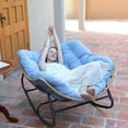 thumbnail image 1 of SWITTE Outdoor Rocking Chair, Indoor Lounge Rocking Chair with Cushion Chair,Blue, 1 of 9