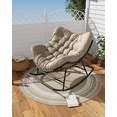 thumbnail image 1 of SWITTE Papasan Rocking Chair, Outdoor Rocking Chair with Cushion, Rocking Egg Chair Indoor & Outdoor, Patio Lounge Rocker Chair - Beige, 1 of 8