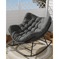 thumbnail image 1 of SWITTE Papasan Rocking Chair, Outdoor Rocking Chair with Cushion, Rocking Egg Chair Indoor & Outdoor, Patio Lounge Rocker Chair - Grey, 1 of 8