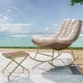thumbnail image 1 of SWITTE Patio Rocking Chair, Indoor & Outdoor Lounge Rocker Chair with Cushion and Ottoman, Beige, 1 of 7