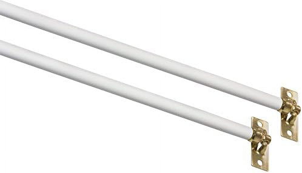 SWIVEL END WHITE SASH CURTAIN RODS 2 PER PACK