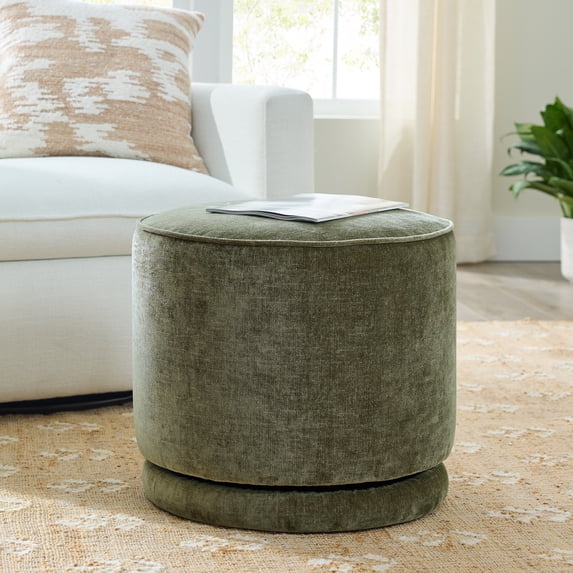 Better Homes & Gardens Elsie Swivel Ottoman, Forest Green