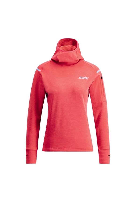 Adult Female Pace Midlayer Hooded Sweater, Color: Cayenne, Size: M
