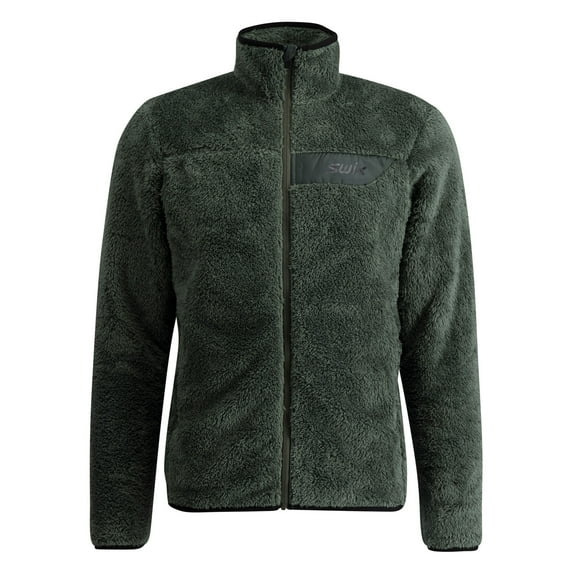 SWIX Adult Male Infinity Pile Midlayer Full Zip Jacket, Color: Pine, Size: M