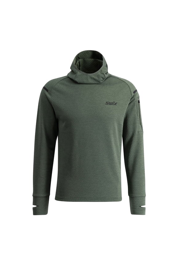 Adult Male Pace Midlayer Hooded Sweater, Color: Pine, Size: M