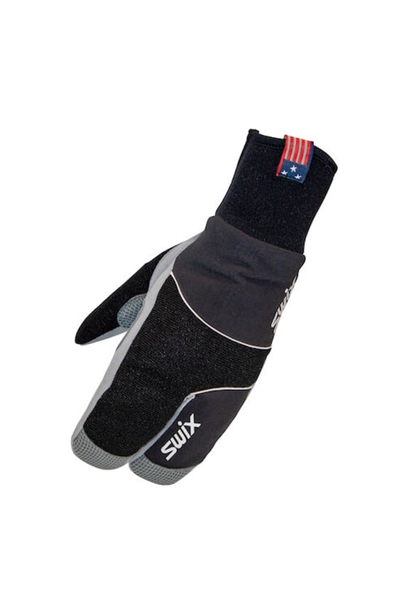 Adult Male Star XC 3.0 Split Mittens, Color: Black/Silver, Size: M