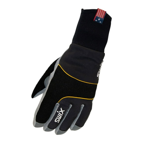 SWIX Adult Male Star XC 3.0 Winter Sports Gloves, Color: Black/Marigold, Size: S