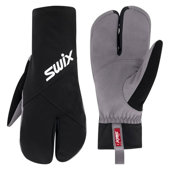 SWIX Inspire Primaloft Lobster Split Mitten, Color: Jet black, Size: 8