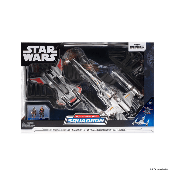 Star Wars Micro Galaxy Squadron The Mandalorian's N-1 Starfighter vs. Pirate Snub Fighter Battle Pack