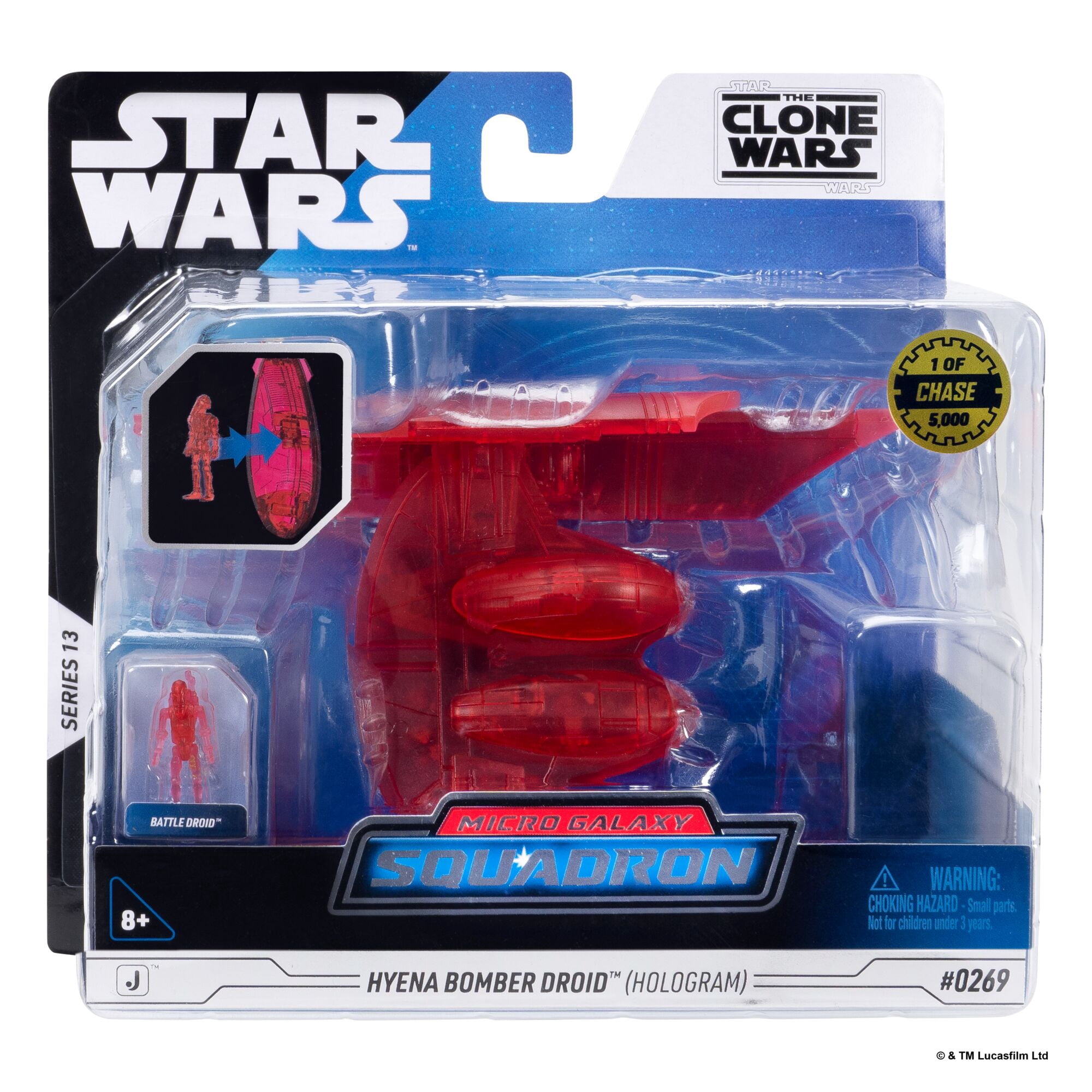 Star Wars™ Micro Galaxy Squadron Hyena Bomber (Red Hologram) - 5-inch Chase Edition vehicle with 1-inch Micro Figure Accessory