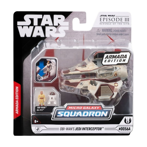 STAR WARS Micro Galaxy Squadron Obi-Wan's Jedi Interceptor (Armada Edition) - 3-inch Vehicle with Two 1-inch Micro Figure Accessories