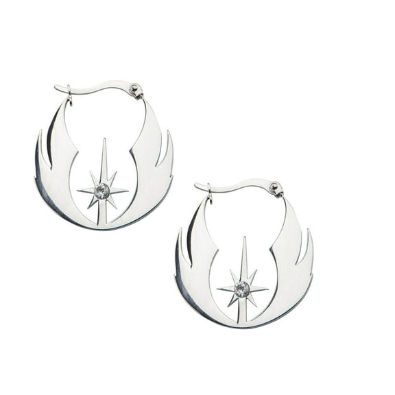 SWJSCZER02 Womens Jedi Order CZ Hoop Stainless Steel Earrings