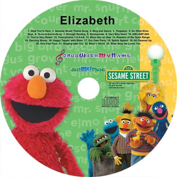 SWMN 500-038 Personalized Elmo & Friends Sing-a-Long Five Track Compilation for Elizabeth
