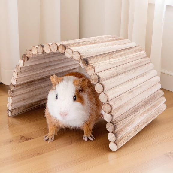 SWOEBTH 1 Pack Small Animal Wooden Ladder Bridge, Bendable Flexible Climbing for Hamsters Gerbils Mice Rats, 15.7" x 7.8"
