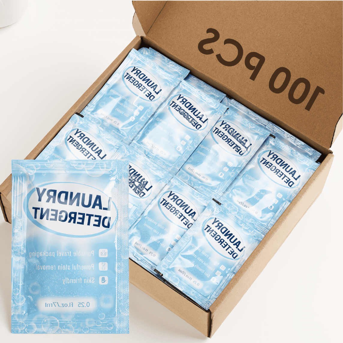 Laundry Machine Washing Notes SWOEBTH 100 Count Travel Laundry Detergent Packets, Single Use Portable ...