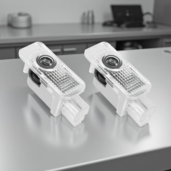 SWOEBTH 2 Pack LED Door Puddle Light Ghost Shadow Logo Projector Compatible with A3 A4 A5 A6 Q3 Q5 Q7 TT R8, White and
