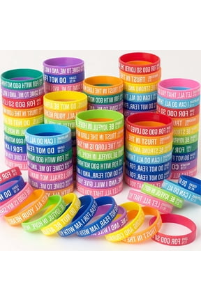 30/100/200 Verse Silicone Bracelets Bulk, Religious Scripture Wristbands for Church Events and Giveaways