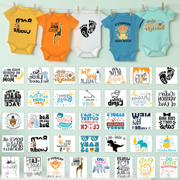 SWOEBTH 36 Iron Patches for , Themed DIY Iron Transfers for Shower Games and Onesie Decorating Kit