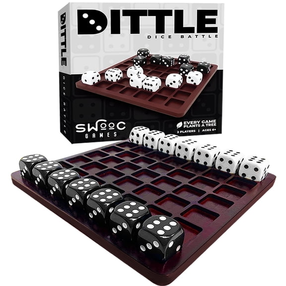Dittle- Dice Battle | 2 Player Dice Games for Adults | Adult Board Games for 2 Players | Best Two Player Games for Adults | 2 Person Wooden Coffee Table Games | Bar Games for Adults Indoor Tabletop