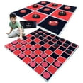 thumbnail image 1 of Swooc Games® - 2-in-1 Vintage Giant Checkers & Tic Tac Toe Game W/ Mat (4ft x 4ft) - 100% Machine-Washable Canvas - Giant Outdoor Games For Kids - Giant Lawn Games - Yard Games For Kids - Giant Games, 1 of 7