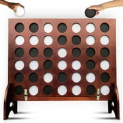 SWOOC Games - Giant Four in a Row All Weather Outdoor Game w/ Carrying Case - Noise Reducing - 60% Quieter - Giant Connect - 4 Game