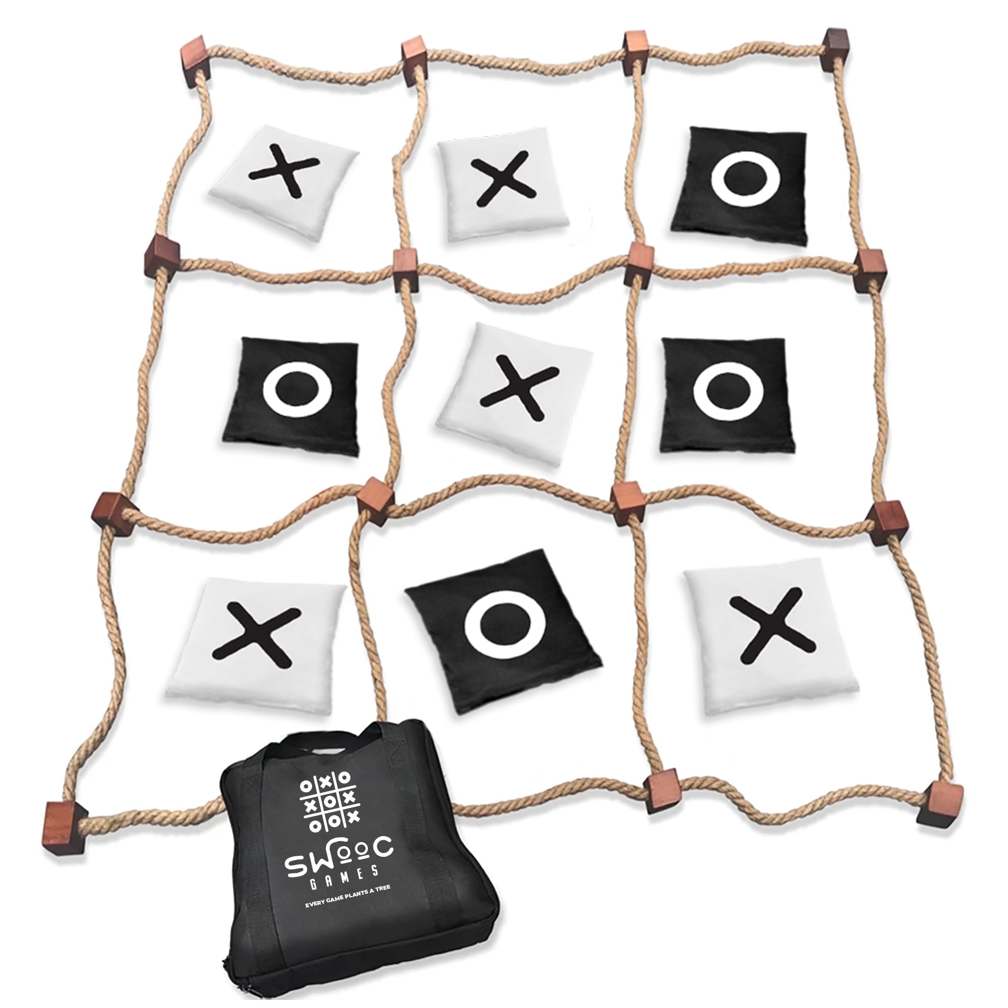 Swooc Games® - Giant Tic Tac Toe Game Outdoor (All Weather) | 3ft x 3ft | Instant Setup, No Assembly | Giant Outdoor Games for Adults and Family | Outside Toys | Large Lawn & Backyard Fun | Yard Game