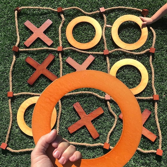 Premium Giant Wooden Tic Tac Toe Game (All Weather) | 3ft x 3ft | Big X & O