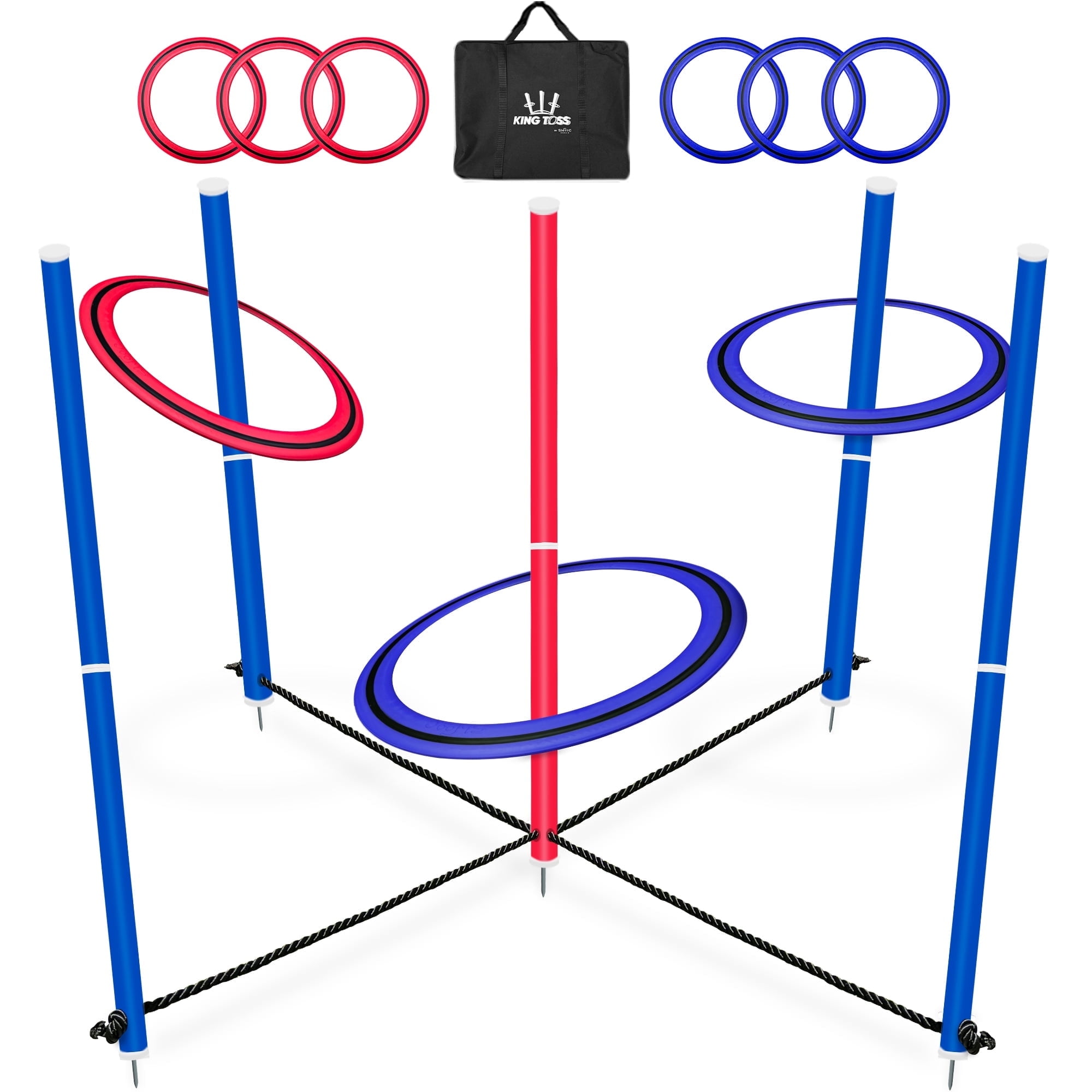 SWOOC Games - King Toss™ | Giant Ring Toss Game for Kids and Adults (4ft x 4ft) | Weatherproof Giant Outdoor Games for Adults and Family | Backyard Games | Giant Yard Games | Outside Lawn Games