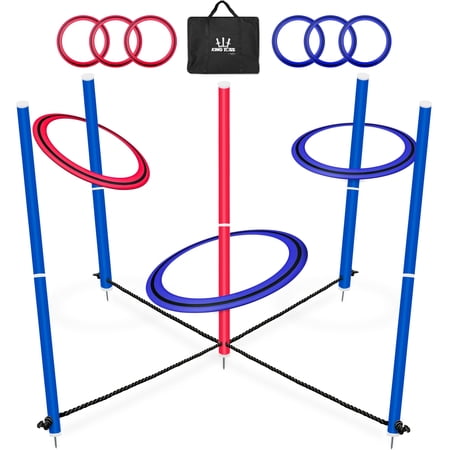 SWOOC Games - King Toss™ | Giant Ring Toss Game for Kids and Adults (4ft x 4ft) | Weatherproof Giant Outdoor Games for Adults and Family | Backyard Games | Giant Yard Games | Outside Lawn Games
