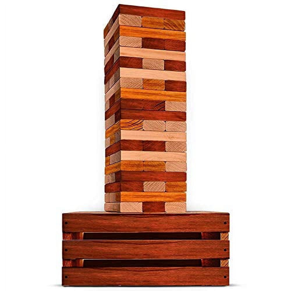 SWOOC - Reclaimed Giant Tower Game | 60 Blocks + Storage Crate / Outdoor Game Table | For All Ages