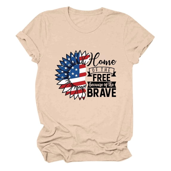 SWPZC 4Th Of July Tops For Women Crew Neck Summer Fashion Tees Short Sleeve Independence Day Blouses Casual Funny USA Shirts Daily Ladies Tee Shirt