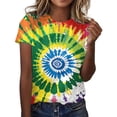 thumbnail image 1 of SWPZC Women's Tie Dye Graphic Tees Casual Short Sleeve Crewneck Tshirt Blouse Summer Dressy Comfy Loose Fit Tunic Cute Tops Woman Shirts Short Sleeve Long Sleeve T Shirts Women, 1 of 5