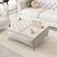 thumbnail image 1 of SWQQWEI 35‘’Storage Ottoman Coffee Table with Lift Top, Upholstered Large Square Ottoman for Living, 1 of 10
