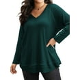 thumbnail image 1 of SWQZVT Sweatshirts for Women Plus Size Long Sleeve Tunic Tops Fall Casual Waffle Shirts Loose Oversize Blouses for Winter Clothes, 1 of 7