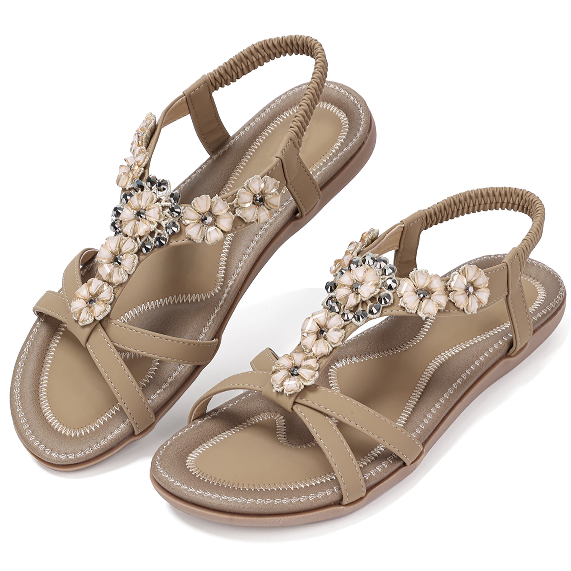 Comfortable Summer Flat Sandals for Women - Elastic Bahrain | Ubuy