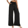 thumbnail image 1 of SWQZVT Pants for Women Wide Leg Dress Pants Casual High Waist Drawstring Palazzo Lounge Pants Comfy Loose Trousers with Pocke, 1 of 7