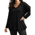 thumbnail image 1 of SWQZVT Fall Sweatshirts for Women Plus Size Long Sleeve Shirts Casual Oversize Waffle Sweatshirts Loose Tunic Tops for Winter Clothes, 1 of 7
