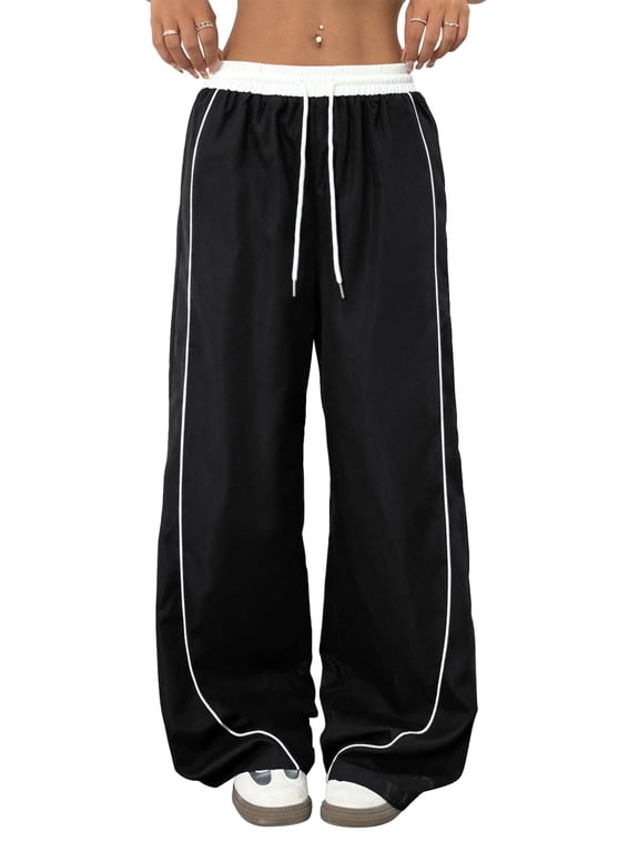 Womens Wide Leg Sweatpants Womens Track Pants Baggy Lounge Casual Pants Drawstring Sweat Pants with Pockets Workout Pants