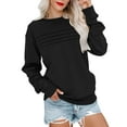 thumbnail image 1 of SWQZVT Sweatshirts for Women Long Sleeve Casual Pullover Tops Fall Trendy Crewneck Black Soft Knit Womens Sweatshirt M, 1 of 6