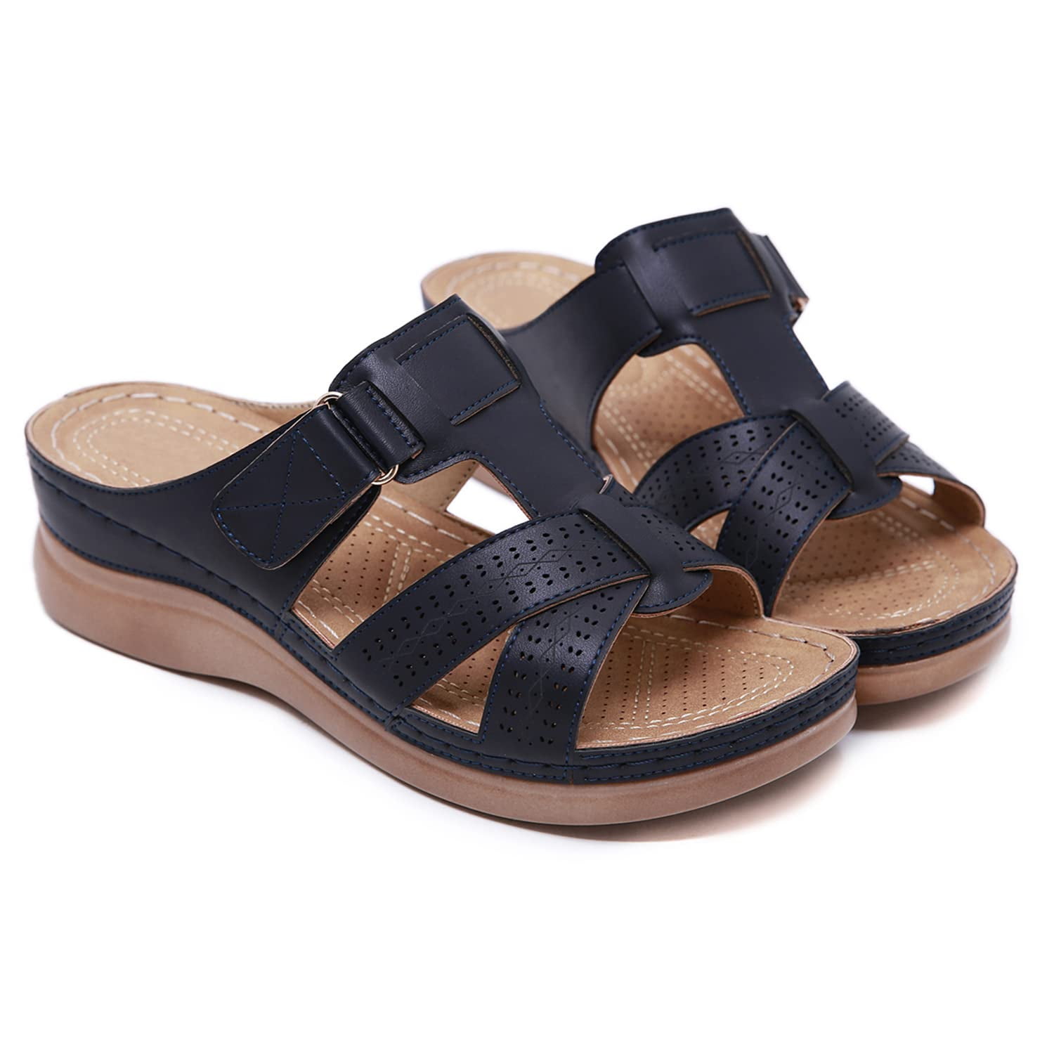 SWQZVT Wedges Sandals for Women Comfort Vintage Sandal Casual Summer ...