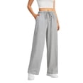 thumbnail image 1 of SWQZVT Wide Leg Sweatpants Womens Casual Drawstring Sweat Pants Baggy Elastic Gray Lounge Pants with Pockets XXL, 1 of 9