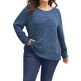 thumbnail image 1 of SWQZVT Women Plus Size Tops Casual Crewneck Sweaters Fall Long Sleeve Oversize Shirt Comfy Loose Tunic Knit Pullover Winter Clothes, 1 of 7