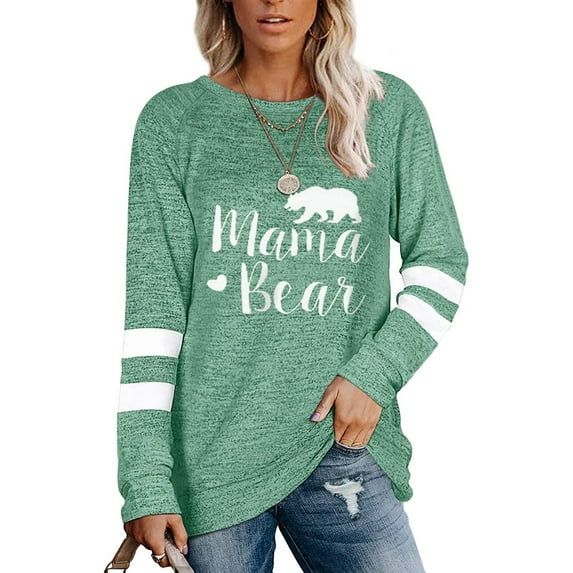 SWQZVT Women T Shirt Casual Trendy Tunic Tops Loose Fit Long Sleeve Shirts for Women Crew Neck Cotton Shirt Green Blouses
