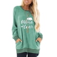 thumbnail image 1 of SWQZVT Women's Long Sleeve Crewneck Sweatshirts Cute Graphic Top for Women Casual Fall Tshirts with Pockets Green Blouses Tees, 1 of 3