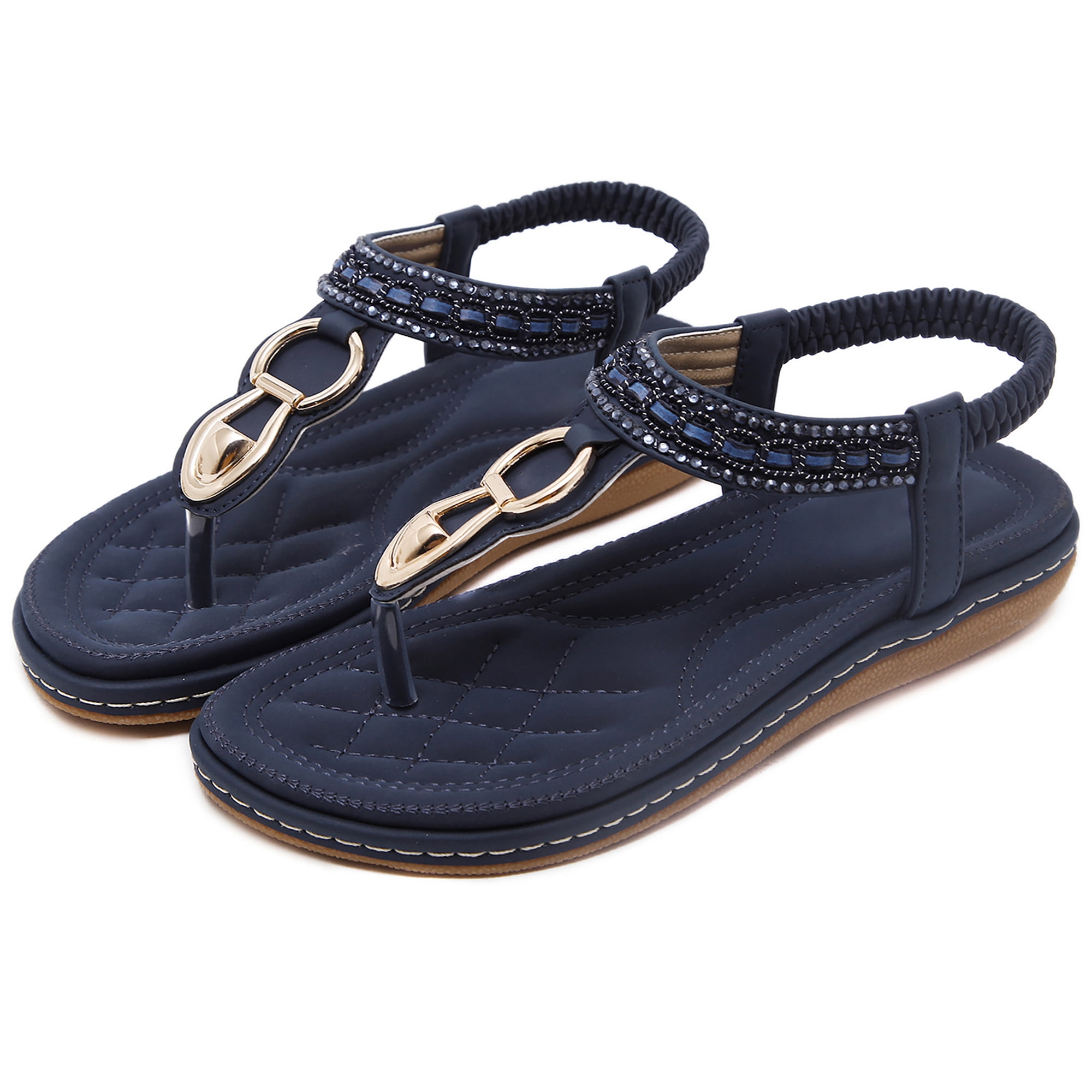 Bonbon leather flat sandals, navy blue, Les Tropeziennes Par M Belarbi | La  Redoute