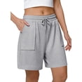 thumbnail image 1 of SWQZVT Women's Sweat Shorts with Pockets, Elastic Drawstring Waist Casual Athletic Lounge Running Shorts, 1 of 9