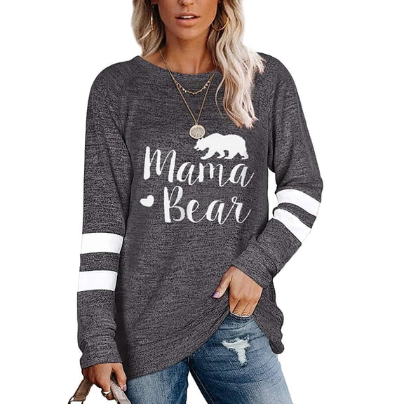 SWQZVT Women's T-shirts Long Sleeve Loose Fit Shirts for Women Casual Spring Tunic Tops Crewneck Shirt Gray Blouses