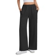 thumbnail image 1 of SWQZVT Women's Wide Leg Sweatpants, High Waisted Straight Leg Joggers with Pockets, Casual Drawstring Elastic Waist Lounge Pants, 1 of 8